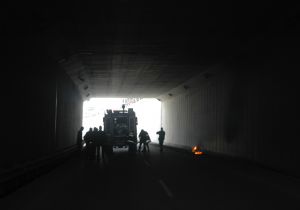 Altgeçitte ilginç yangın